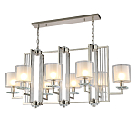 Люстра прямоугольной формы с 8-ю цилиндрическими плафонами из стекла Laurent варинант исполнения - 2 | Loft Concept в Казани