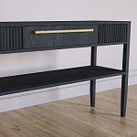 Дизайнерская Консоль с полкой и ящиком Primo Черный дуб варинант исполнения - 3 | Loft Concept в Казани