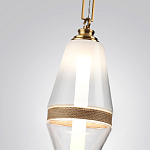 Подвесной светильник со стеклянным плафоном и декоративной вставкой из текстурного камня Tectona  варинант исполнения - 5 | Loft Concept в Казани