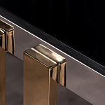 Консоль в современном стиле с черной стекляной столешницей Console with Black Glass варинант исполнения - 2 | Loft Concept в Казани