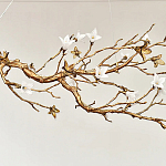 Люстра в виде золотой ветки с цветами Glass Flower Pendant Light варинант исполнения - 7 | Loft Concept в Казани