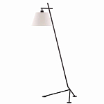 Торшер с черным наклонным корпусом и конусовидным абажуром Black Tripod варинант исполнения - 4 | Loft Concept в Казани