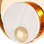 Бра с круглым плафоном из белого мрамора и золотистым металлическим обрамлением  Ginger & Jagger варинант исполнения - 2 | Loft Concept в Казани