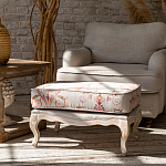 Мягкая банкетка из массива бука серая с растительным орнаментом Raffael Grey Floral Banquette варинант исполнения - 5 | Loft Concept в Казани