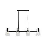 Люстра светодиодная с 8-ю прозрачными плафонами из акрила и стали Glass Cylinder Black варинант исполнения - 4 | Loft Concept в Казани