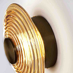 Бра с рельефным круглым плафоном янтарного цвета Savio Glass Disc Light варинант исполнения - 2 | Loft Concept в Казани