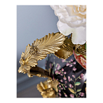 Ваза из фарфора черная с цветочной росписью и бронзовыми элементами Spring Garden варинант исполнения - 4 | Loft Concept в Казани