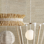 Подвесной светильник в форме купола с декором из круглых деревянных бусин White Wooden Beads Chandelier варинант исполнения - 5 | Loft Concept в Казани