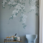 Обои ручная роспись Jasmine Standard colourway on Wood Ash slub silk варинант исполнения - 2 | Loft Concept в Казани