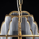 Люстра прямоугольная на цепях с прозрачными трубками и волнистым краем Nembus варинант исполнения - 10 | Loft Concept в Казани