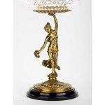 Чаша стеклянная прозрачная на бронзовой подставке с фигуркой девушки Eden Garden варинант исполнения - 2 | Loft Concept в Казани