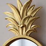 Зеркало овальной формы с золотистой рамкой и декоративной верхушкой в виде ананаса Pineapple Shine  варинант исполнения - 3 | Loft Concept в Казани