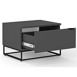 Тумба прикроватная цвета графит с ящиками Strict Lines варинант исполнения - 3 | Loft Concept в Казани