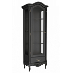 Витрина черная однодверная из массива бука с 4-мя полками и ящиком Black Provence варинант исполнения - 1 | Loft Concept в Казани