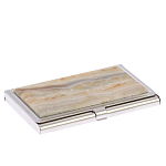 Визитница карманная металлическая с накладкой из натурального камня Агат Stone Business Card Holders  варинант исполнения - 2 | Loft Concept в Казани