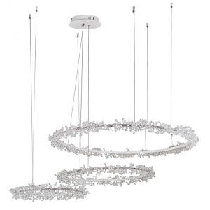 Люстра Crystal round chandelier 3 кольца Белый