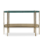 Консоль овальной формы золотая с полкой для хранения Craig варинант исполнения - 1 | Loft Concept в Казани