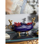 Чаша темно-синяя фарфоровая с бронзовыми ручками в виде ангелов Eden Garden варинант исполнения - 3 | Loft Concept в Казани
