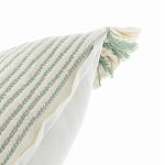 Чехол на подушку мятного цвета с бахромой и объемным узором Ethnic mix варинант исполнения - 3 | Loft Concept в Казани