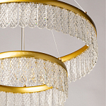 Люстра двухъярусная с золотого цвета и прозрачными подвесками Pettico варинант исполнения - 9 | Loft Concept в Казани