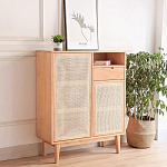 Комод с плетеными дверками и открытой нишей  с ящиком Dora Sideboard варинант исполнения - 2 | Loft Concept в Казани