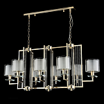 Люстра прямоугольной формы с 8-ю цилиндрическими плафонами из стекла Laurent варинант исполнения - 8 | Loft Concept в Казани