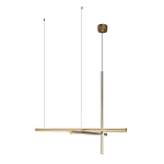 Люстра с 3-мя  пересекающимися цилиндрическими плафонами на тонких тросах Trumpet tube варинант исполнения - 6 | Loft Concept в Казани