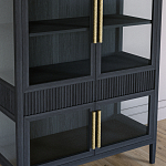 Витрина Primo со стеклянными фасадами и 2 ящиками Черный дуб варинант исполнения - 3 | Loft Concept в Казани