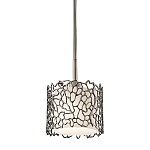 Подвесной светильник с цилиндрическим белым плафоном с ажурным узором цвета олово Kichler варинант исполнения - 1 | Loft Concept в Казани