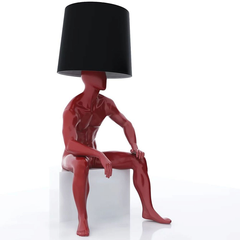 Лампа MALE MANNEQUIN LAMP с абажуром  Глянцевый черный Черный матовый Глянцевый белый Белый матовый Серый матовый Золотой Красный Шампань в Казани | Loft Concept 