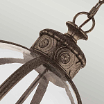 Подвесной светильник бронзового цвета с прозрачным стеклянным плафоном в форме шара в индустриальном стиле на цепи 4 лампы Feiss варинант исполнения - 5 | Loft Concept в Казани