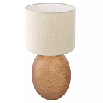 Настольная лампа с тканевым бежевым абажуром на овальном основании Beige Lampshade on Oval Base варинант исполнения - 1 | Loft Concept в Казани