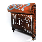 Диван Честерфильд граффити graffiti Orange Sofa натуральная кожа варинант исполнения - 7 | Loft Concept в Казани