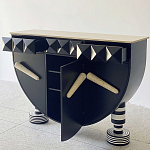 Дизайнерский комод полукруглый черный с 3-мя фактурным ящиками Occasion варинант исполнения - 2 | Loft Concept в Казани