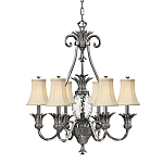 Люстра с 7-ю кремовыми текстильными абажурами Hinkley варинант исполнения - 1 | Loft Concept в Казани