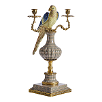 Подсвечникв образе попугая из фарфора с бронзовыми элементами Eden Garden варинант исполнения - 1 | Loft Concept в Казани