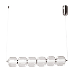 Люстра линейная с 6-ю прозрачными стеклянными плафонами округлой формы HANDLE GRAPE варинант исполнения - 2 | Loft Concept в Казани