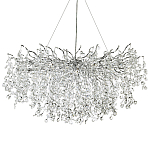 Линейная люстра с хрустальными подвесками на металлических ветках Fairytree Light Silver Linear Chandelier 18 варинант исполнения - 1 | Loft Concept в Казани