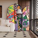 Ширма цветочный принт Colored Partition варинант исполнения - 1 | Loft Concept в Казани
