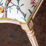 Стул из массива бука бежевый с изображением птиц и цветов Beige Green Chinoiserie Peach Garden Chair варинант исполнения - 5 | Loft Concept в Казани