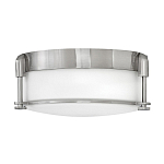 Потолочный светильник для ванных комнат цвета никель с плафоном из опалового стекла и декоративными держателями Hinkley варинант исполнения - 1 | Loft Concept в Казани