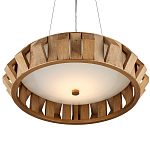 Люстра круглая из толстых деревянных реек Wooden Slats варинант исполнения - 3 | Loft Concept в Казани