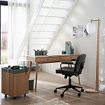 Офисное кресло в винтажном стиле на колёсах Glenn Dark Grey Chair варинант исполнения - 4 | Loft Concept в Казани