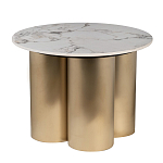 Стол журнальный круглый керамогранит белый Keramos варинант исполнения - 1 | Loft Concept в Казани