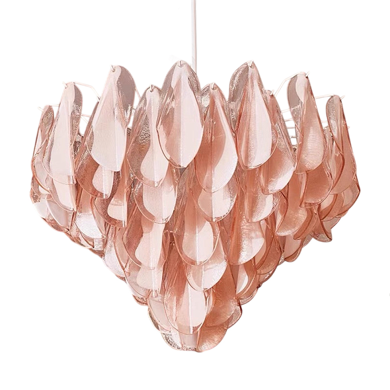 Люстра с каскадом из стекляных розовых лепестков Petalled Illuminator Белый Розовый Люстра с каскадом из стекляных розовых лепестков Petalled Illuminator Белый Розовый в Казани | Loft Concept