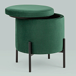 Зеленый пуф на черных ножках SANJAY варинант исполнения - 2 | Loft Concept в Казани