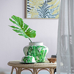 Ваза с зелёными листьями и крышкой Vase Green Leaves варинант исполнения - 1 | Loft Concept в Казани