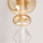 Подвесной светильник с вертикальной композицией из прозрачных и янтарных стеклянных шаров и ромбов Gabriel Scott Luna варинант исполнения - 4 | Loft Concept в Казани