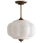 Подвесной светильник с абажуром из молочного стекла Vintage Charm варинант исполнения - 1 | Loft Concept в Казани