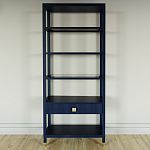 Стеллаж Elsa Dreams Blue со стеклянными полками и ящиком варинант исполнения - 4 | Loft Concept в Казани